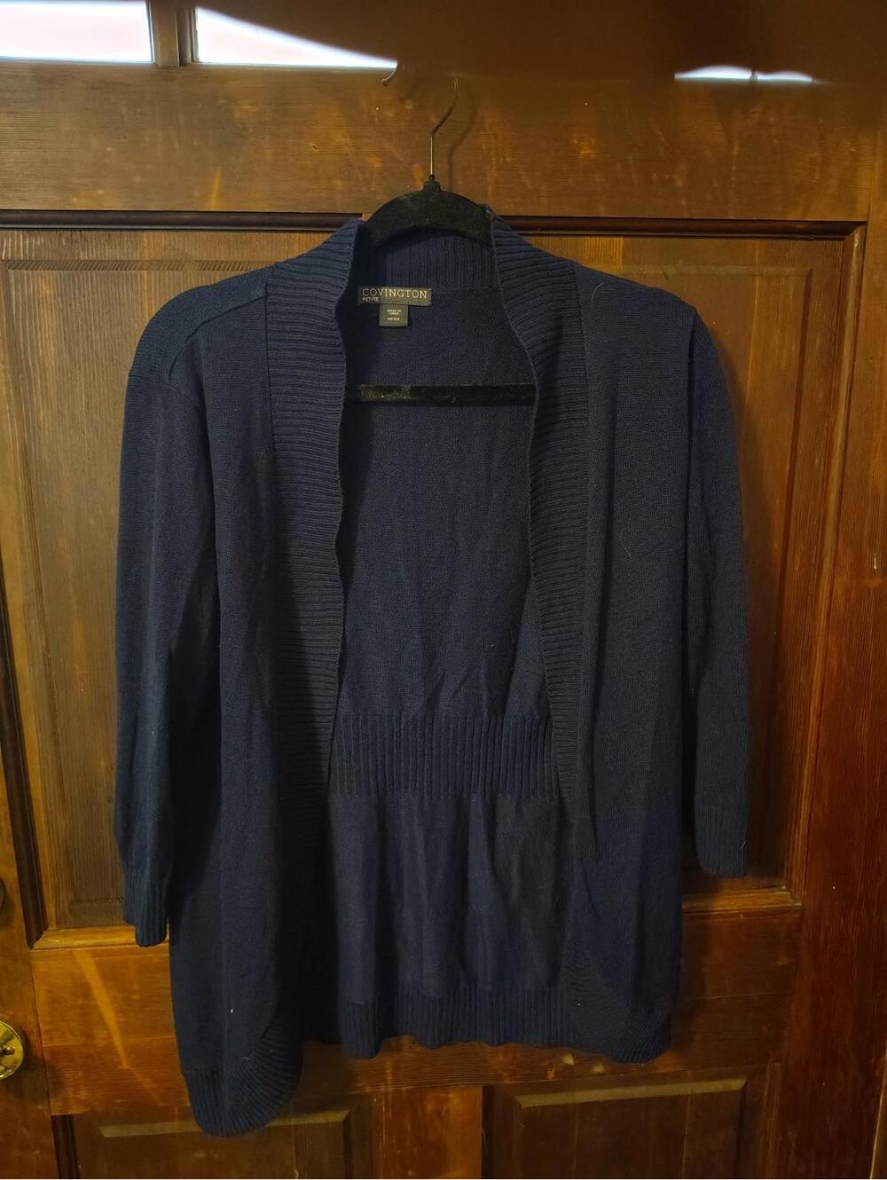 Covington Petites Navy Cardigan Size Medium